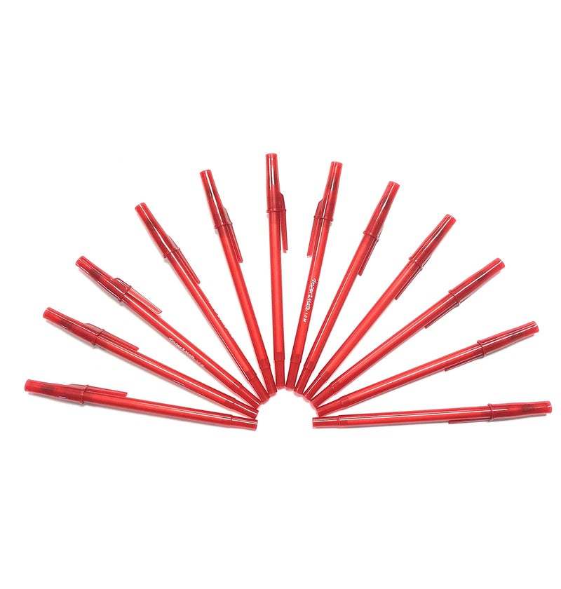 Paper Mate Write Bros. Ballpoint Pen 1.0 mm Medium 12-Pack (Red) - Image 1